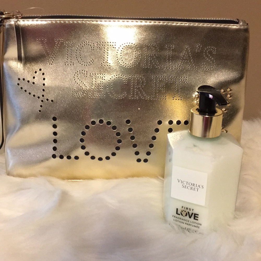 VS  First Love fragrance lotion with pouch